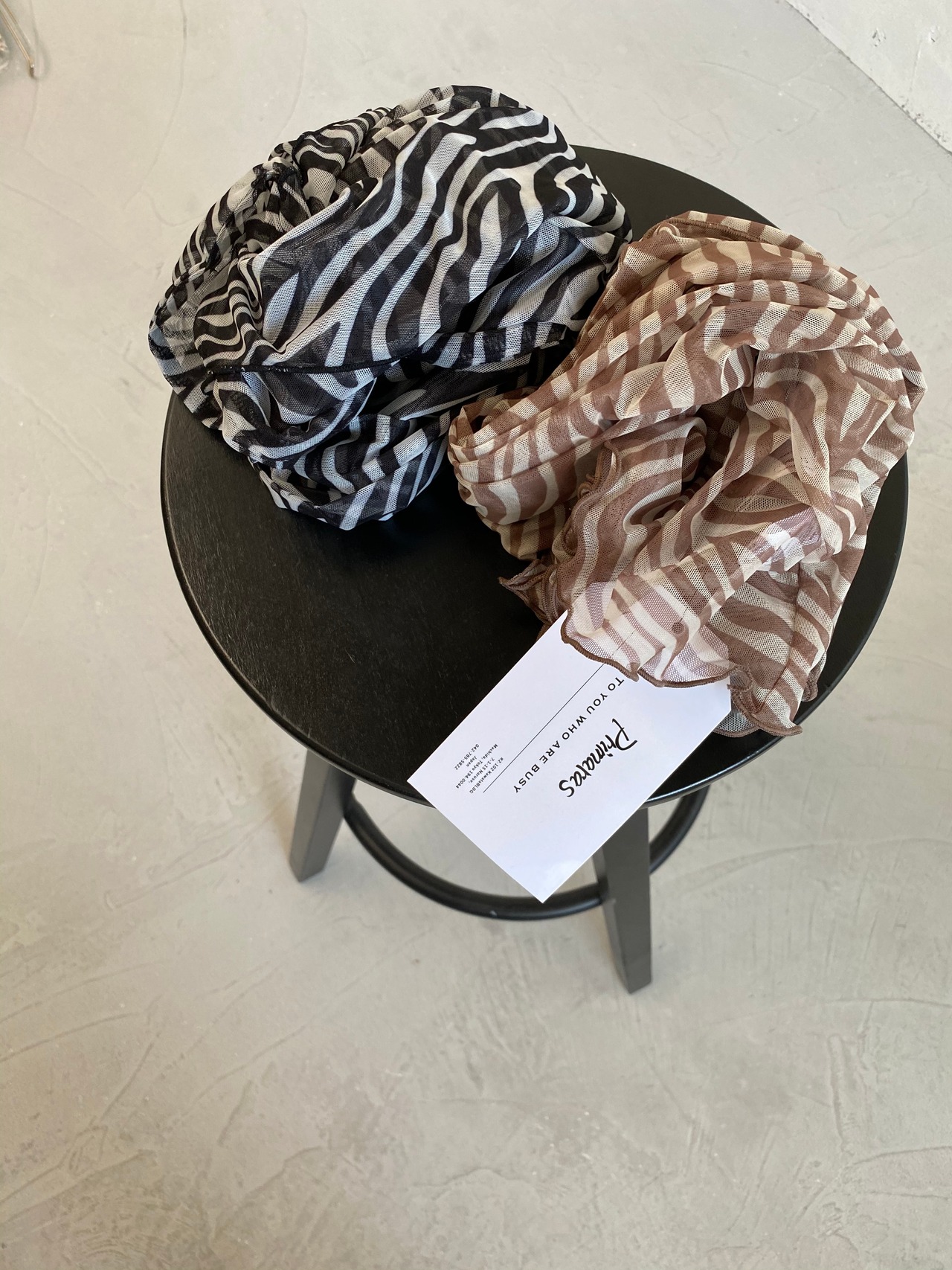 ストレッチメッシュメロウzebra tops／Black