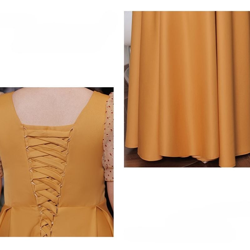 ドット柄パフスリーブロングドレス 3XL〜7XL】ドットパフスリーブロングドレス D1617 | 演奏会・ステージ
