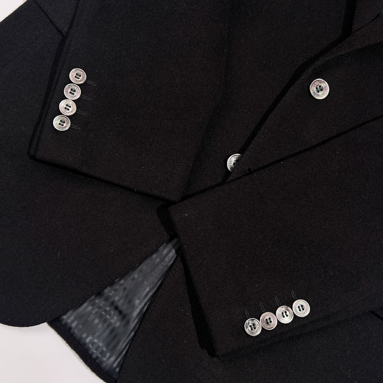 ミンク混 AUSTIN REED オースチンリード 裏地ストライプ テーラード ジャケット 96-86-170 96 AB5/ブラック系 メンズ