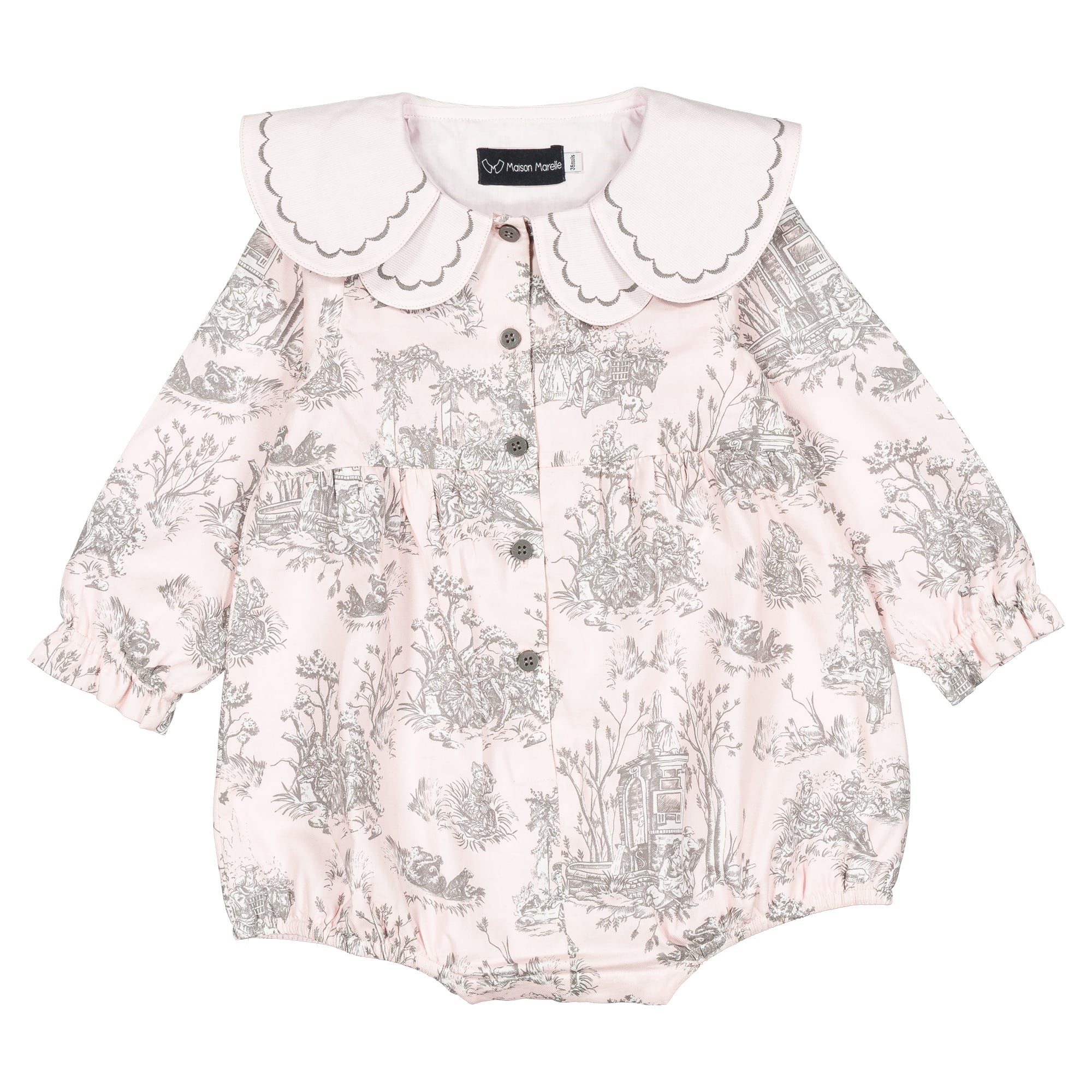 【予約・特典あり】Maison Marelle / Romper LOTA - pink jouy print