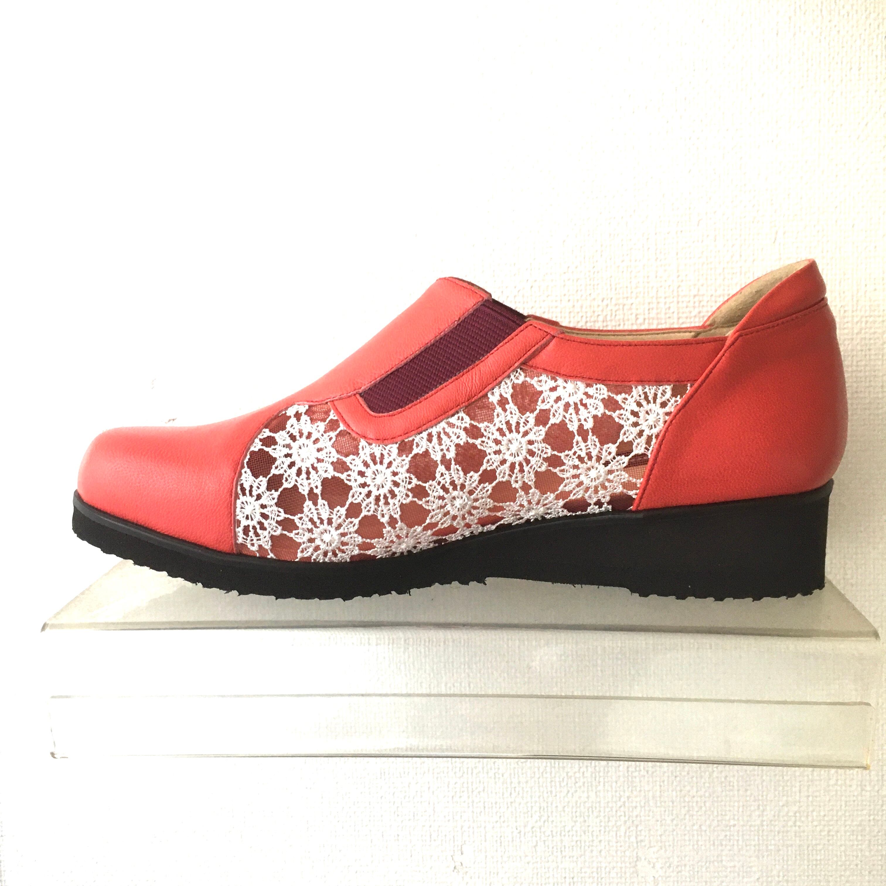 刺繍チュールカジュアルシューズ【色限定】