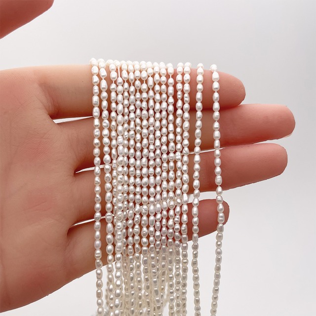 高品質 超極小 淡水パール 真珠 バロック ライス 雫 小粒 19cm 3mm 4mm 2mm tp0029 ハンドメイド 素材 パーツ ビーズ ルース