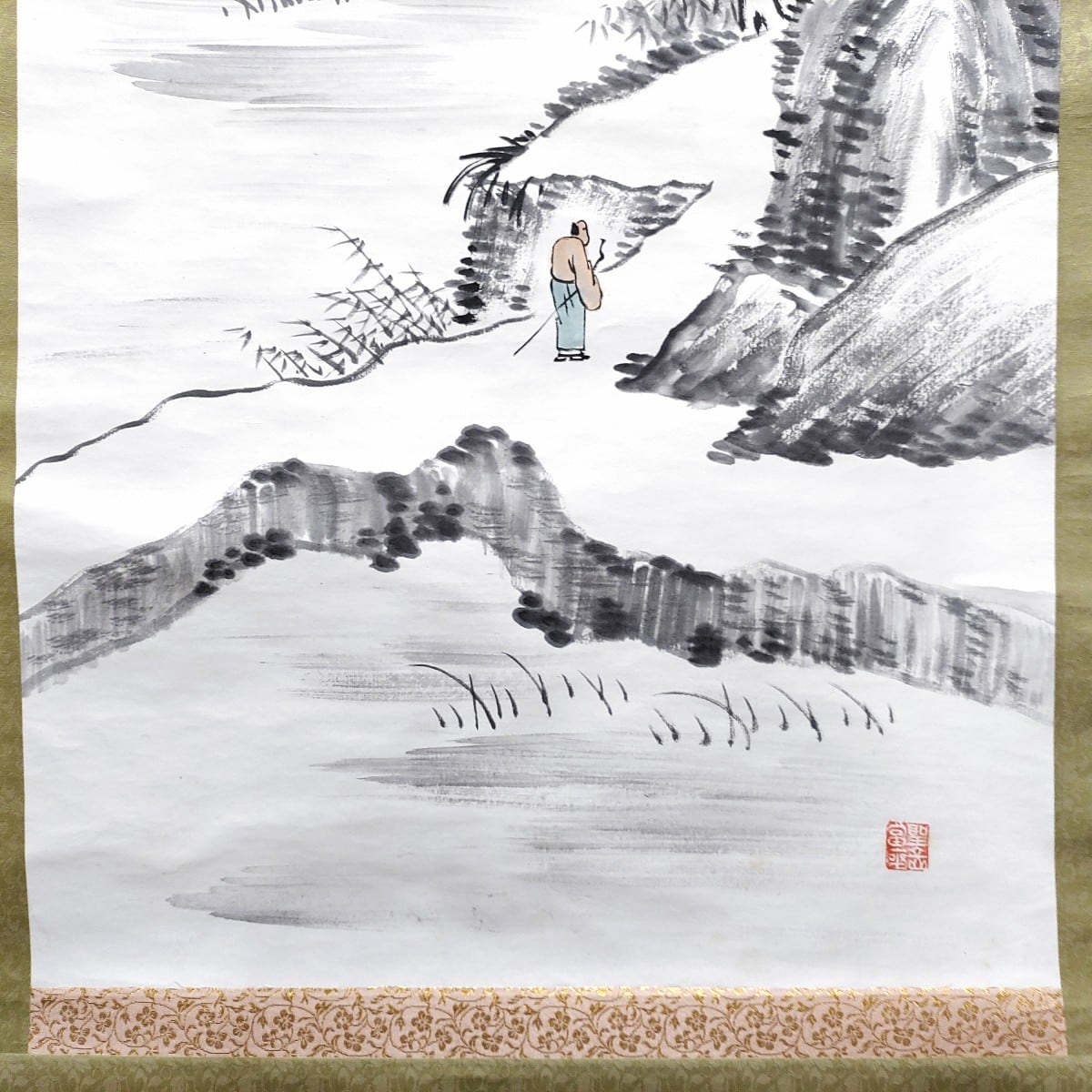 掛軸・山水画・水墨画・No.230426-18・梱包サイズ80 | リサイクル