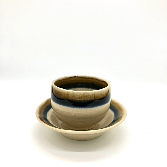 Folk Design　二色巻　仙茶碗＆茶托