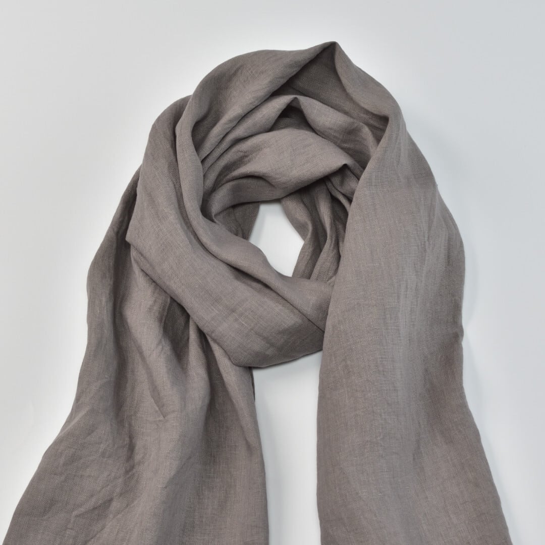 prit プリット 平織りリネンストール・チャコール