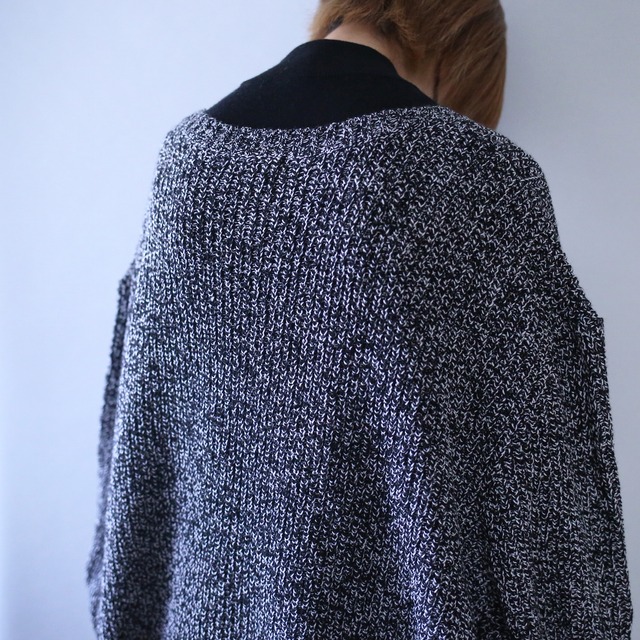 "KING SIZE" XXXXXL super over silhouette melange knit sweater