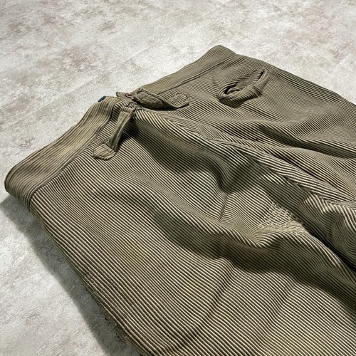 30-40s メタルボタン パッチワーク ストライプ コットンピケパンツ 詳細写真13