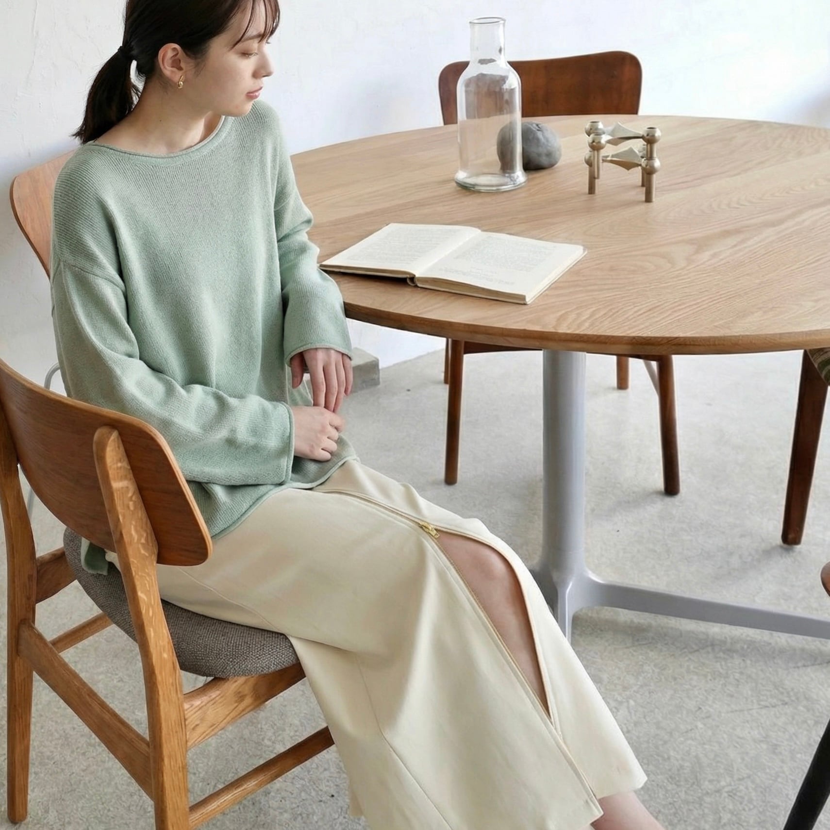 直径110cm 120cm ダイニングテーブル 丸テーブル オーク 無垢 ラウンド