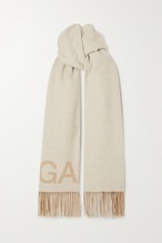 【GANNI】 fringed recycled wool-blend スカーフ 220100084