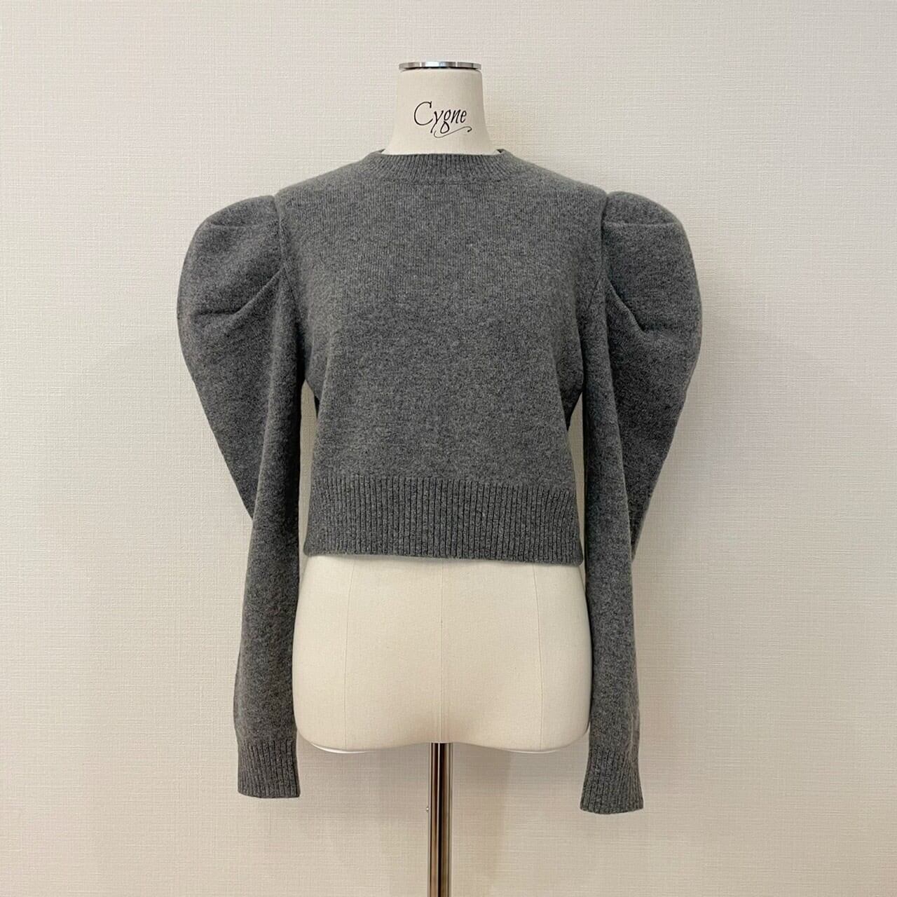 Cygne ポワンニットプルオーバー　Nicole パフスリーブ　グレー 美品Cygne シーニュ ポワンニットプルオーバーNicole