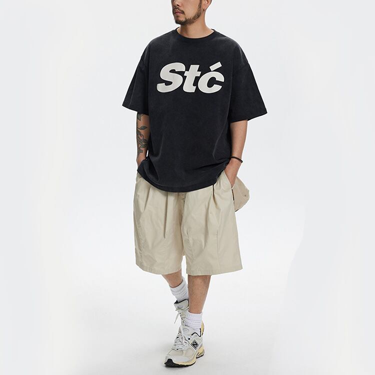 ★THICK PRINTED WASHED HALF SLEEVE T-SHIRT　　　A0470