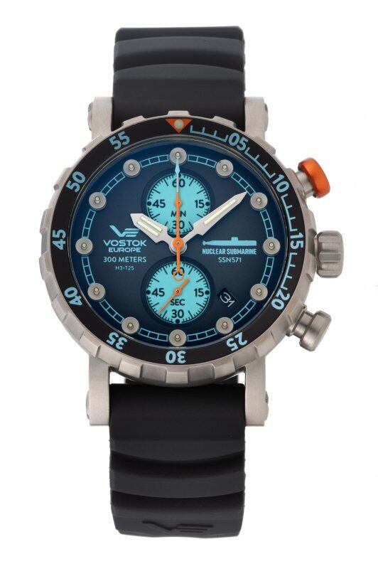 【VOSTOK EUROPE ボストークヨーロッパ】Nuclear Submarine Chronograph Line／ニュークリア サブマリン（スカイブルー）／国内正規品 腕時計