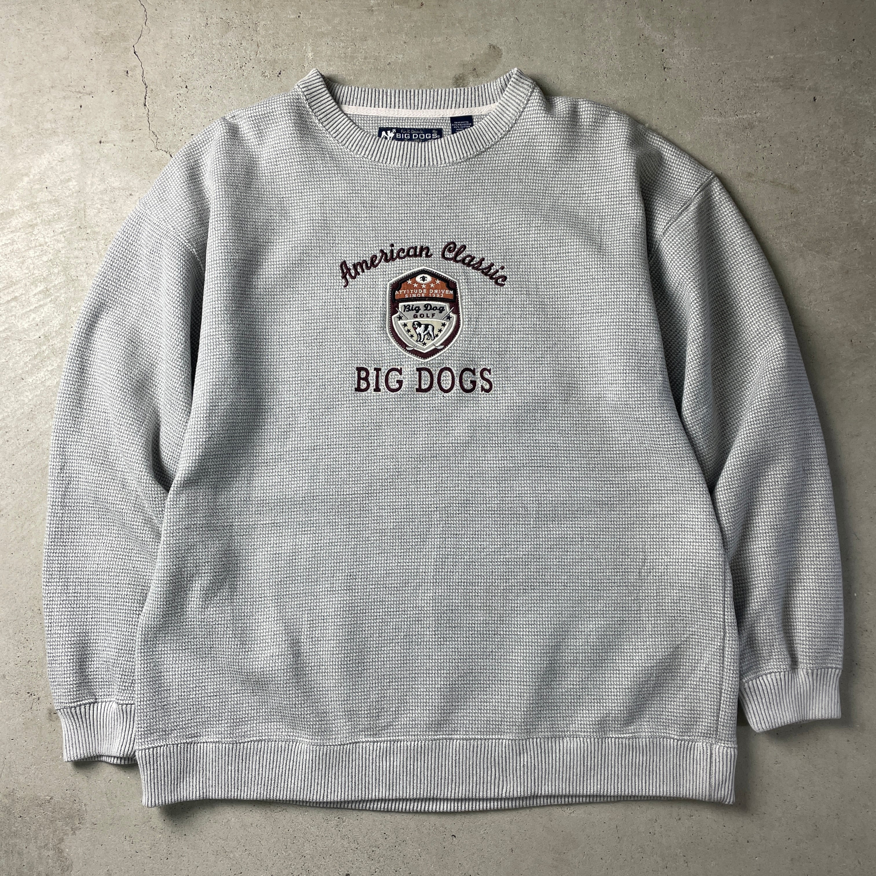 BIG DOGS ビッグドッグス スウェットシャツ 千鳥格子 ロゴワッペン 