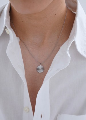 316L stripe circle necklace［silver］#n124