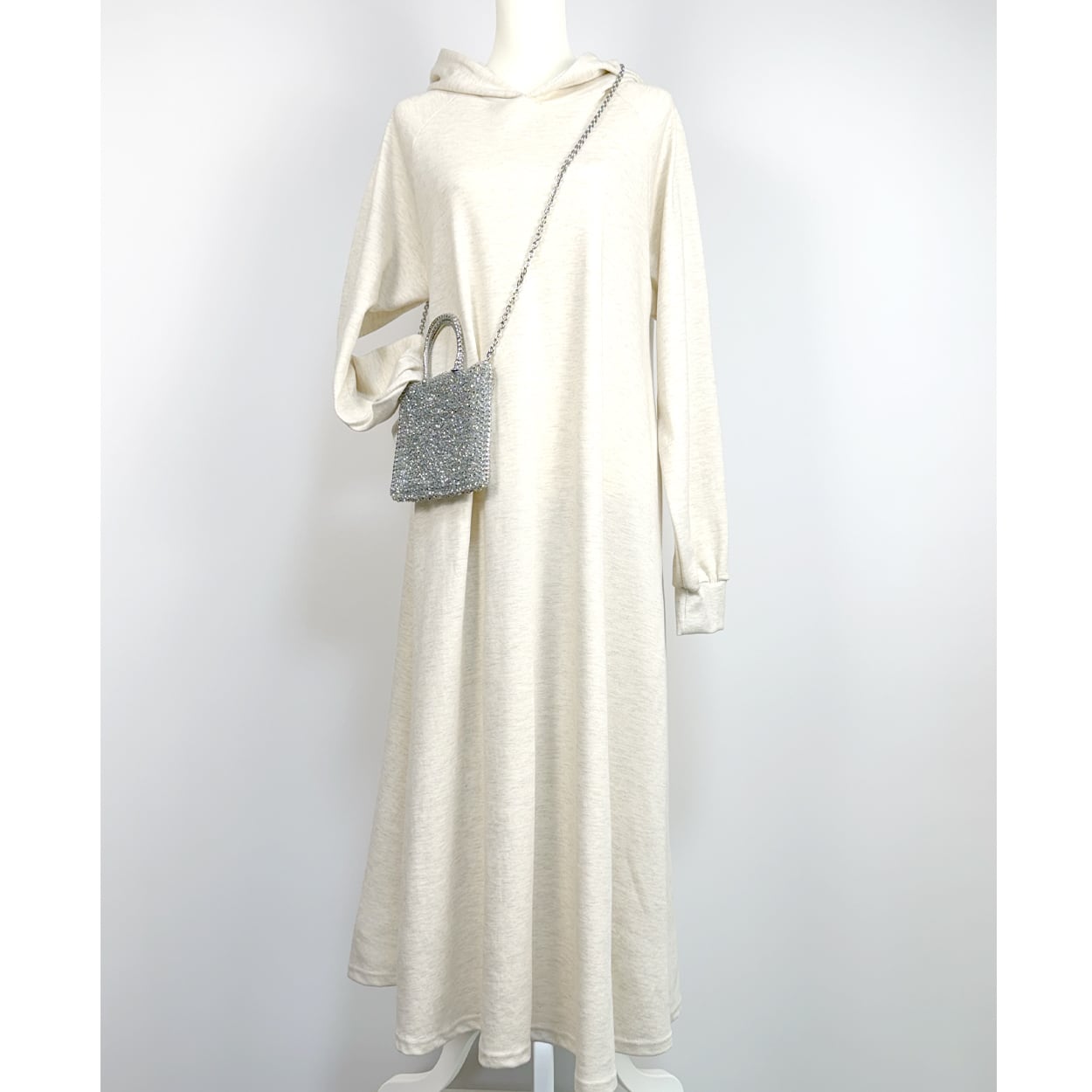 フードロング ワンピース　アイボリー