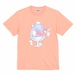 かき氷と動物イラストTシャツ アプリコット