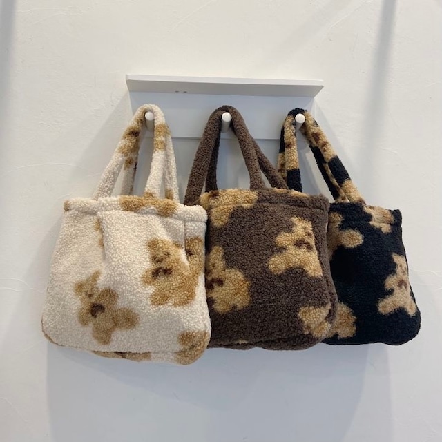 bear tote bag A 3colors / ベア トートバッグ テディーベア エコバッグ くまさん 韓国雑貨