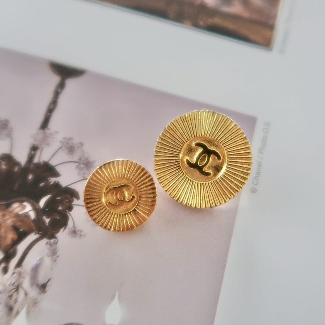 VINTAGE CHANEL BUTTON】インパクトゴールドボタン 20mm C-25040