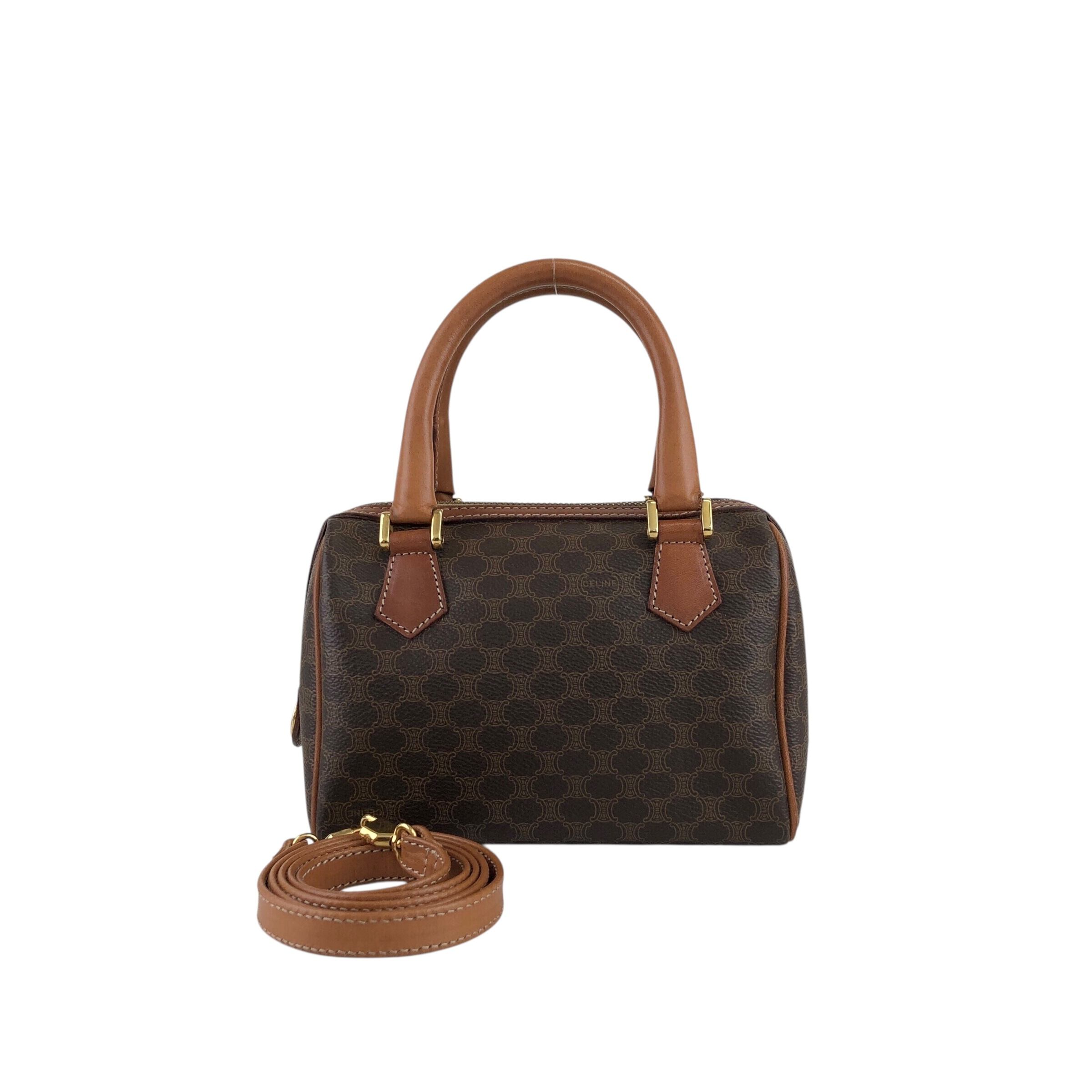 CELINE セリーヌ マカダム柄 ショルダーバッグ ブラウン - PVC/レザー