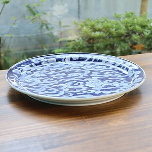 有田焼　特大皿　ゴス唐草 6-042