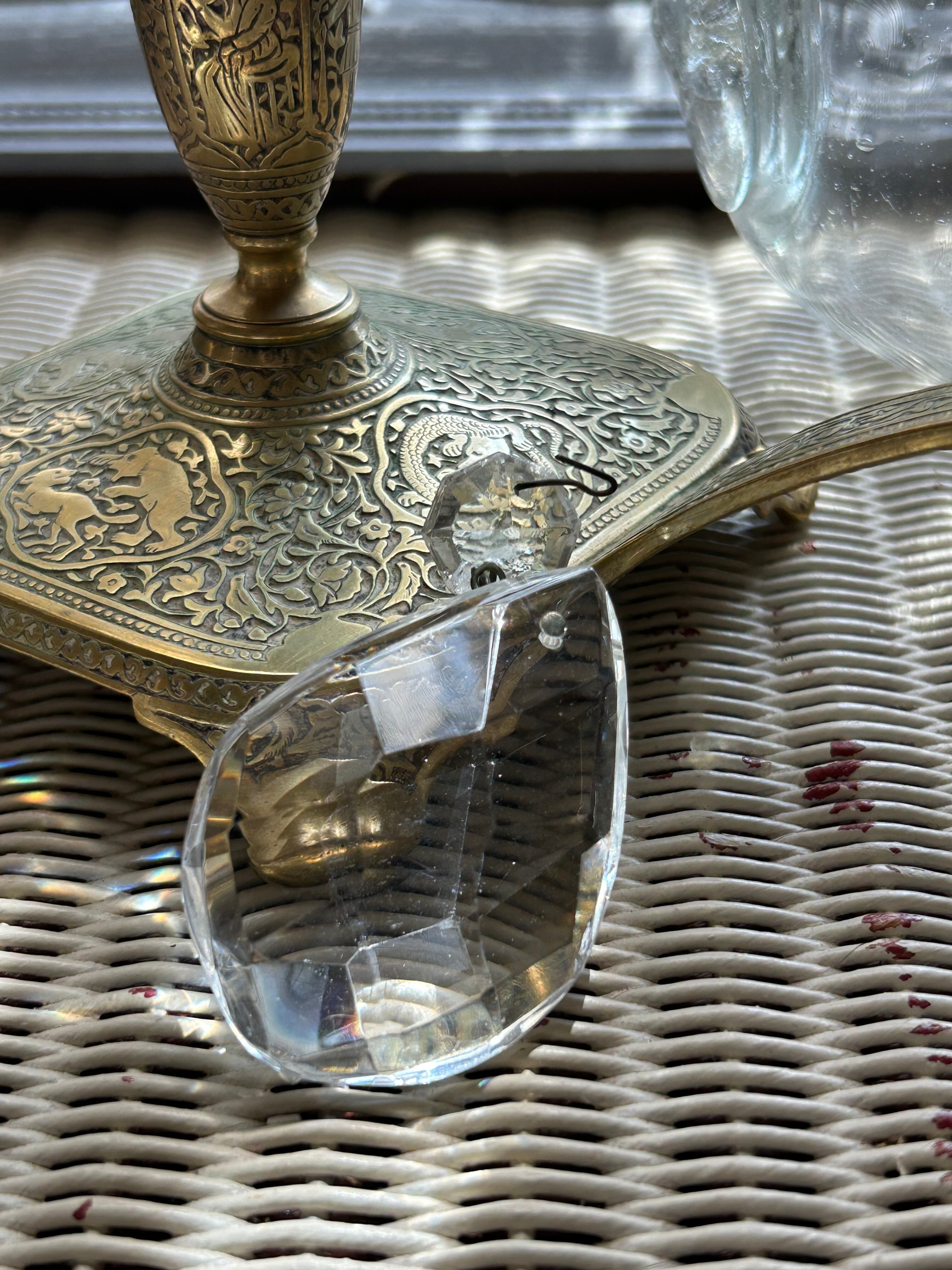 ヴィンテージ デッドストック シャンデリアパーツ サンキャッチャー クリア ガラス カットガラス インテリア小物 オブジェ ペーパーウェイト