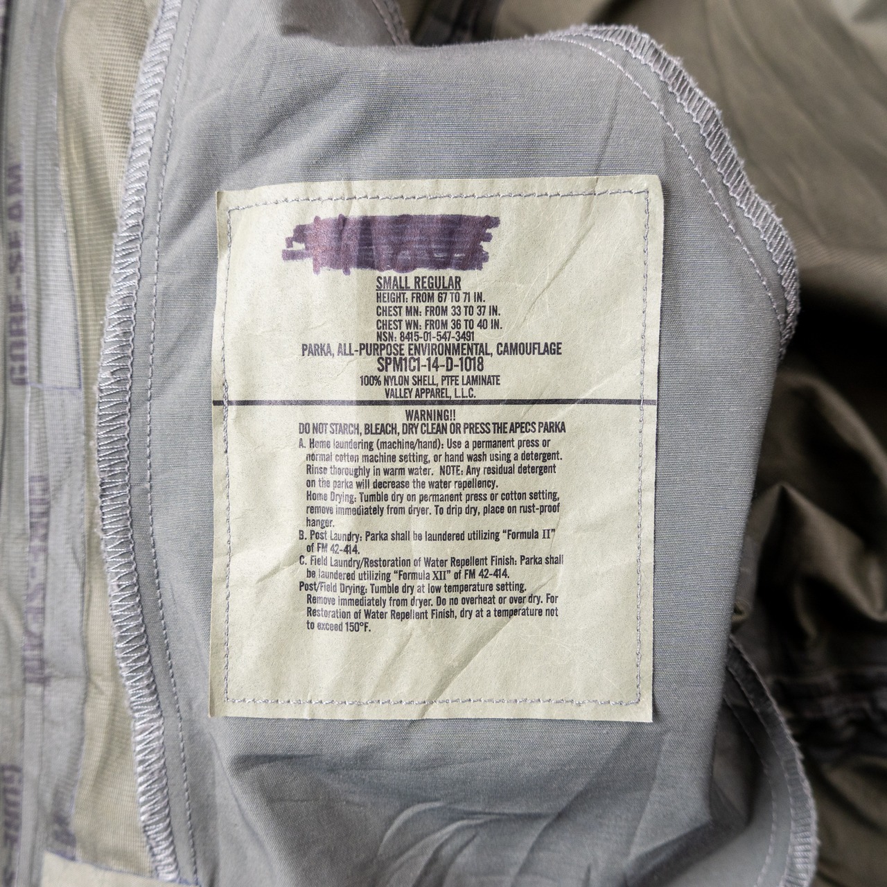 2014s US airforce dezital taiger gore-tex parka