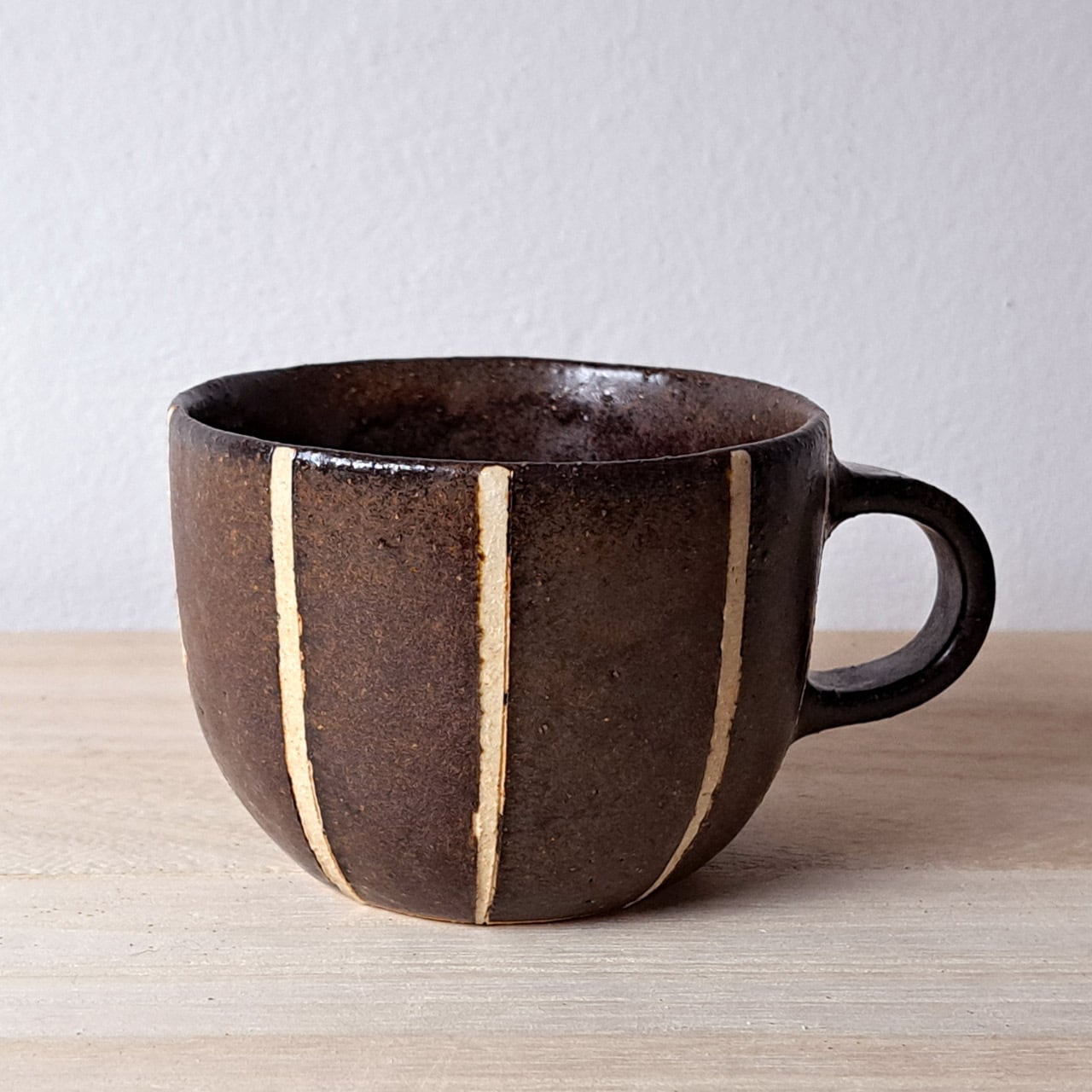 大野素子】マグカップ（茶 縦縞） | gallery&select shop 縁