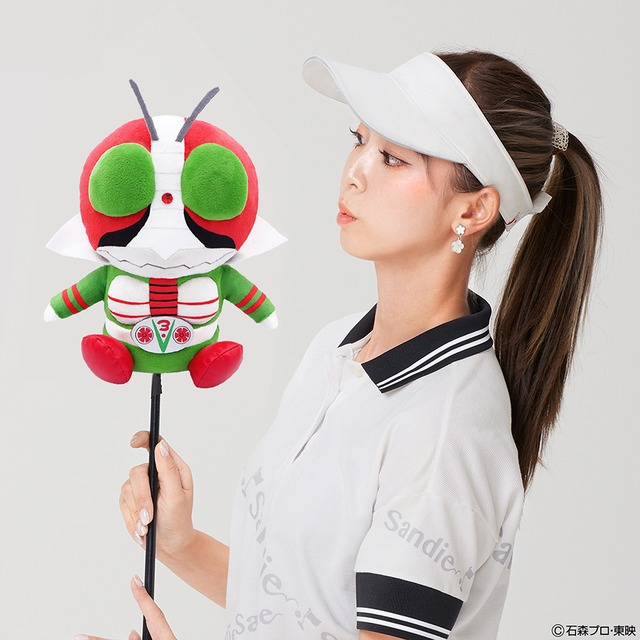 新商品　仮面ライダーV３　ヘッドカバーDR用  460cc対応  ゴルフ キャラクター  かわいい ぬいぐるみ ダブルタイフーン　公式グッズ ライセンス商品