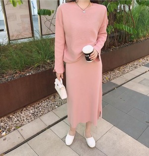 袖スリット　ニットセットアップ　AJ1050-D007