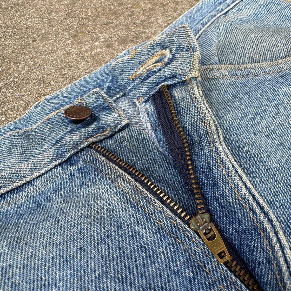 濃紺 80s USA製 Lee 200 デニム W30相当 チェーンステッチ made in usa 