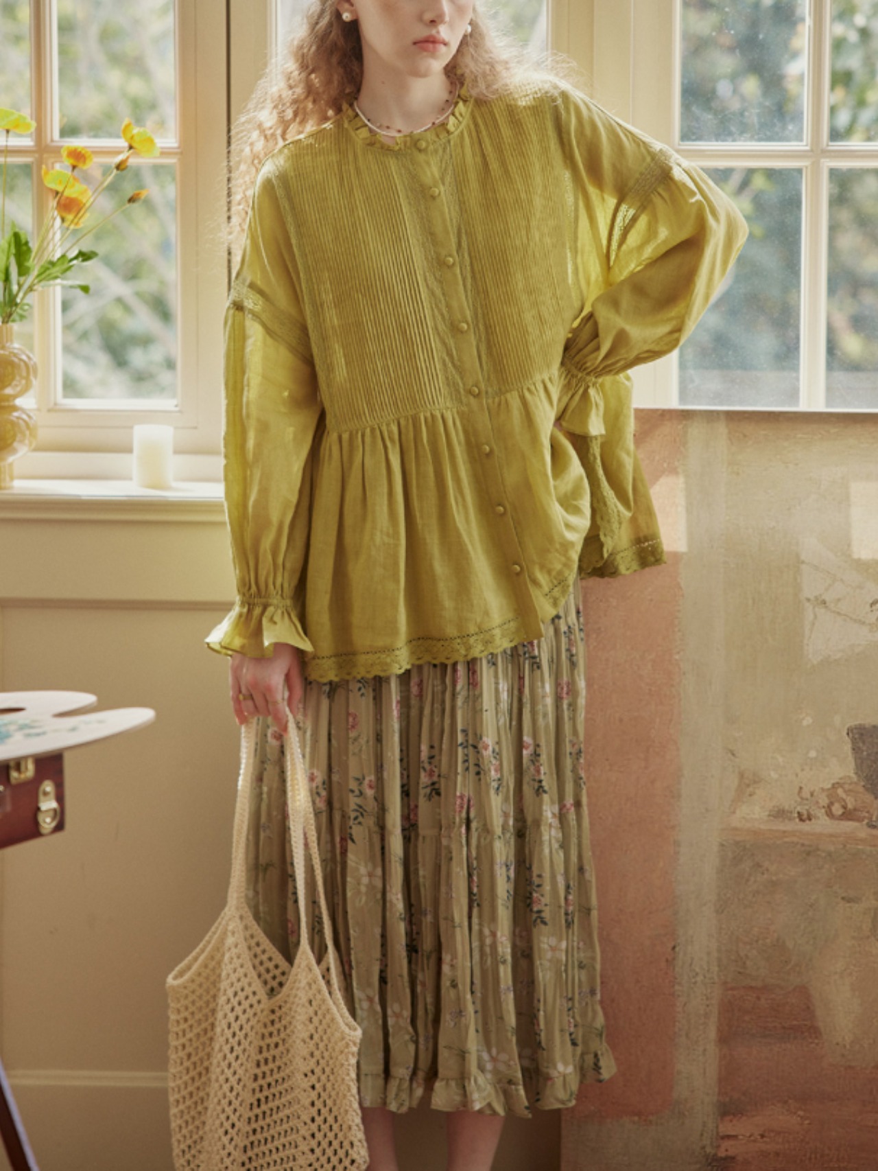 Roseraie Tiered Pleated Skirt F0689