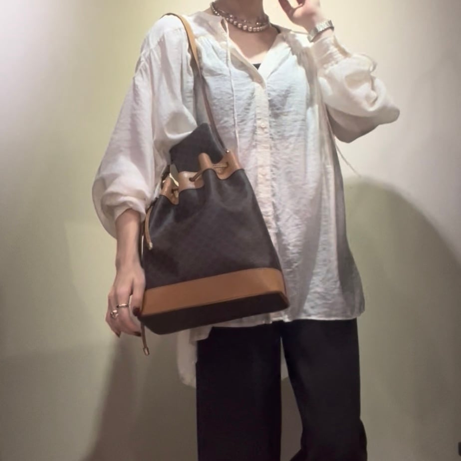 SALE【CELINE】1868 OLD CELlNE マカダム柄 ドローストリング
