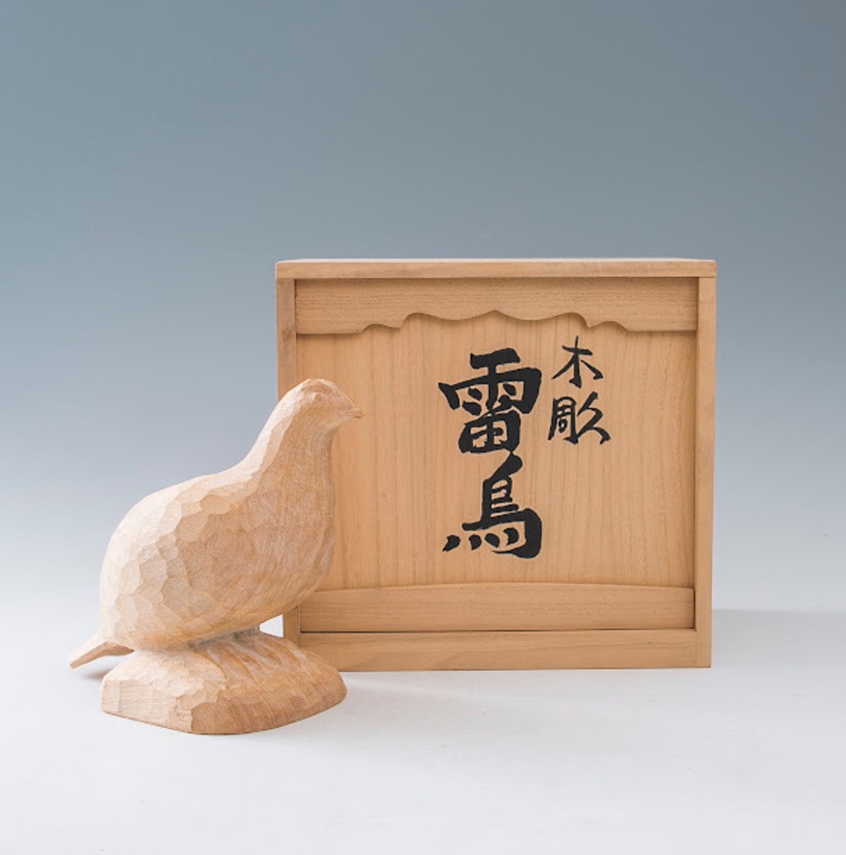 LIG】彫刻家 今城國忠(国忠) 木彫 一本彫 「丑」 置物 共