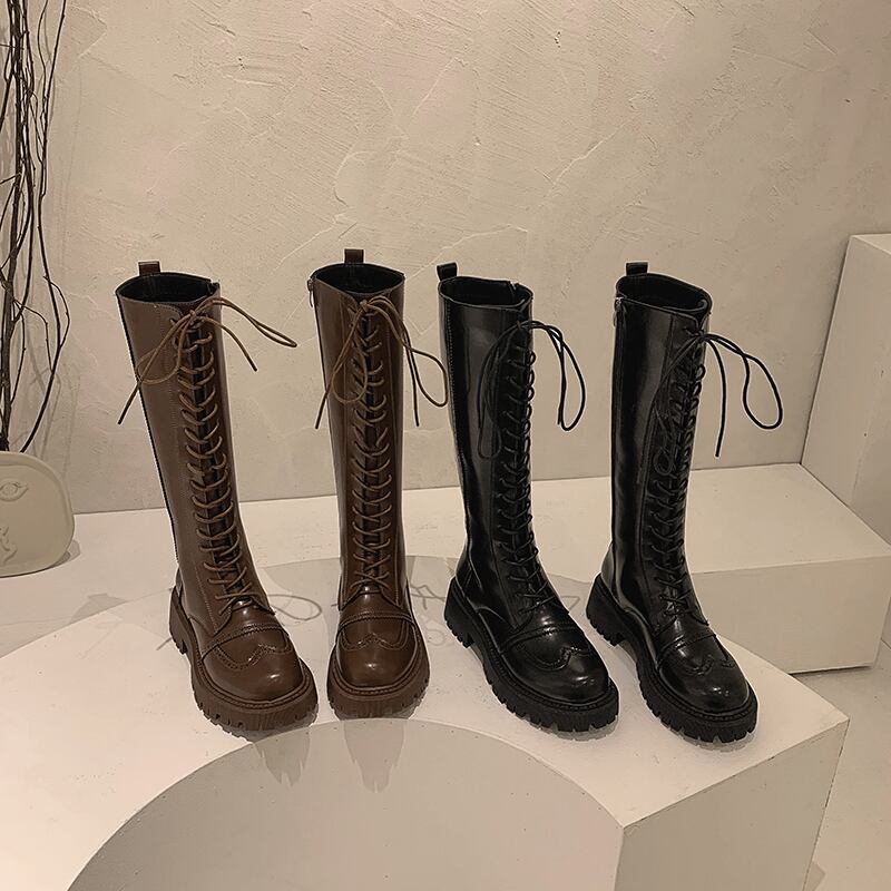 ブーツカジュアルソリッド カラー レース 靴 シューズ レースアップ ソリッドカラー フェイクシューズ97024636790