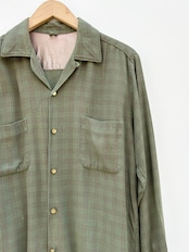 60s Unknown RAYON OPEN COLLAR SHIRT Size M程