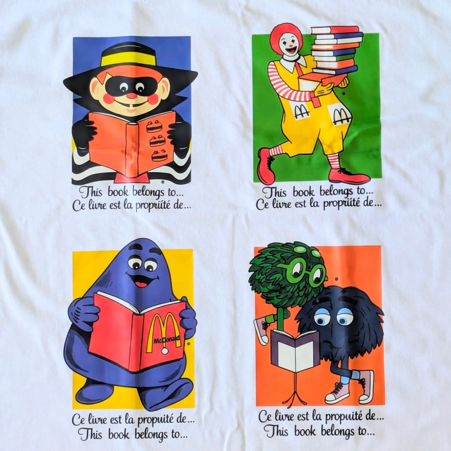 【 McDonald's ( マクドナルド )】『 this book〜 』Tシャツ / ロナルド・マクドナルド / ハンバーグラー / グリマス / フライキッズ 〚アメリカン雑貨 アメトイ〛