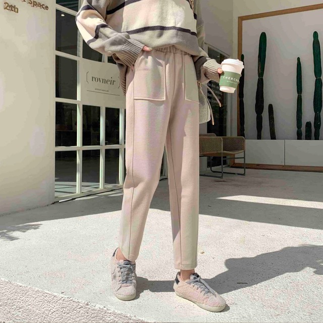 147cm〜　ウールキャロットリラックスパンツ