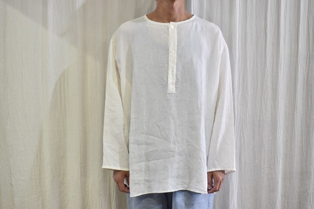 River　SLEEPING SHIRT　WHITE(LINEN×和紙）