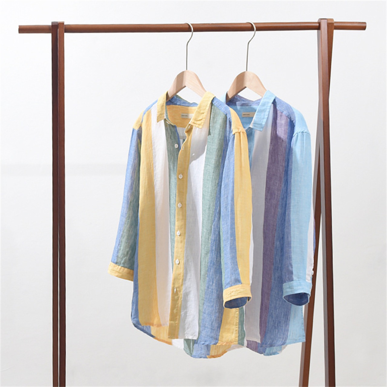 Pastel Stripe Linen Shirt / パステル ストライプ リネン シャツ