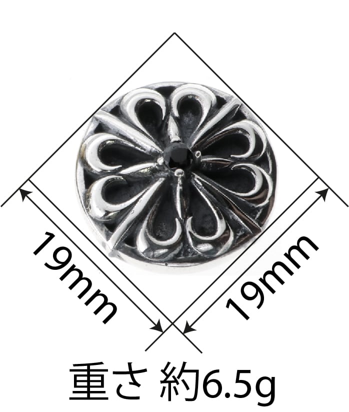 コンチョ シルバー925 クロス フローラル スター 直径 約19mm レザー
