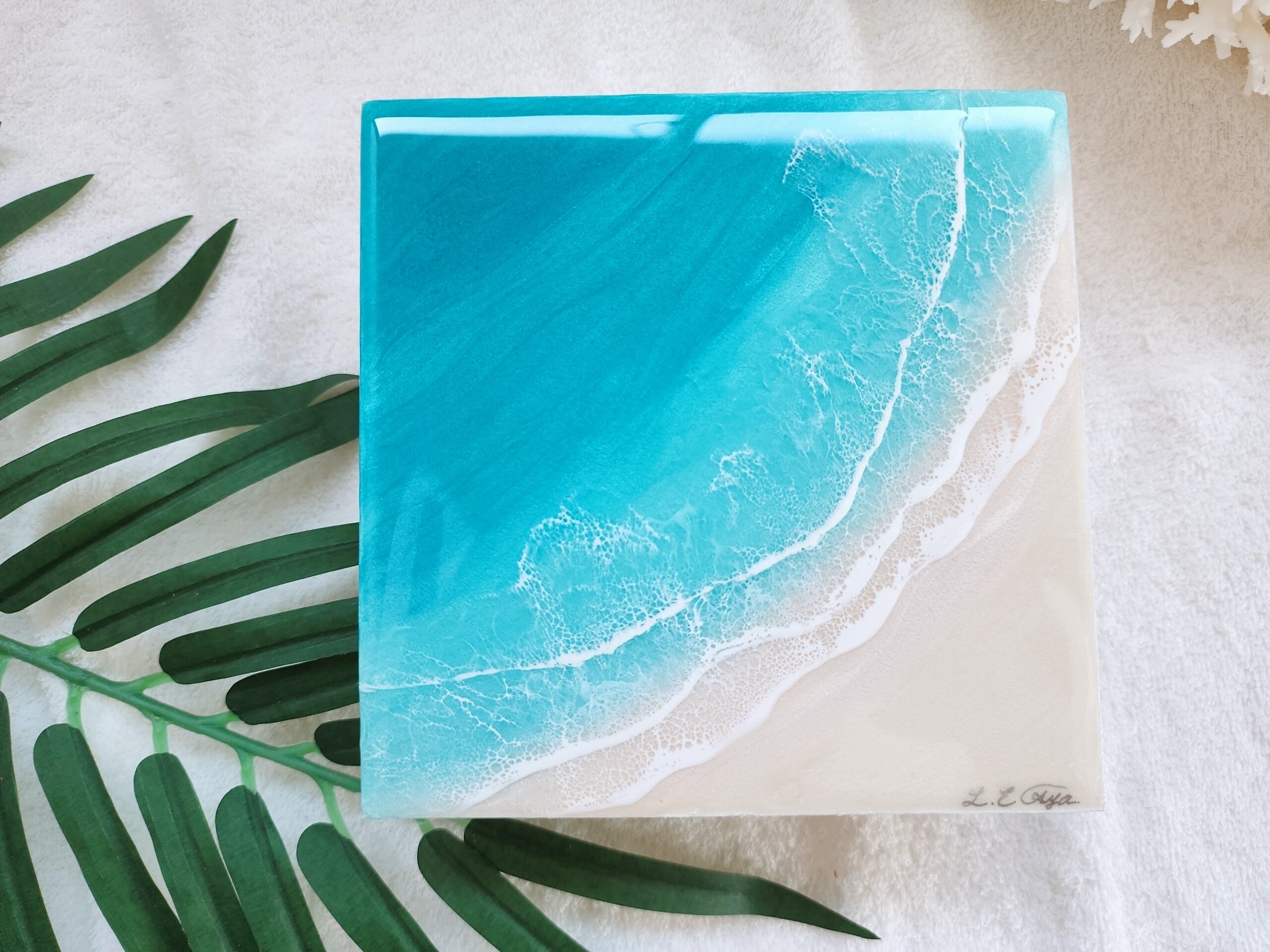 90.オーシャンレジンアート サーフボード型(小) | Leaf Edgez