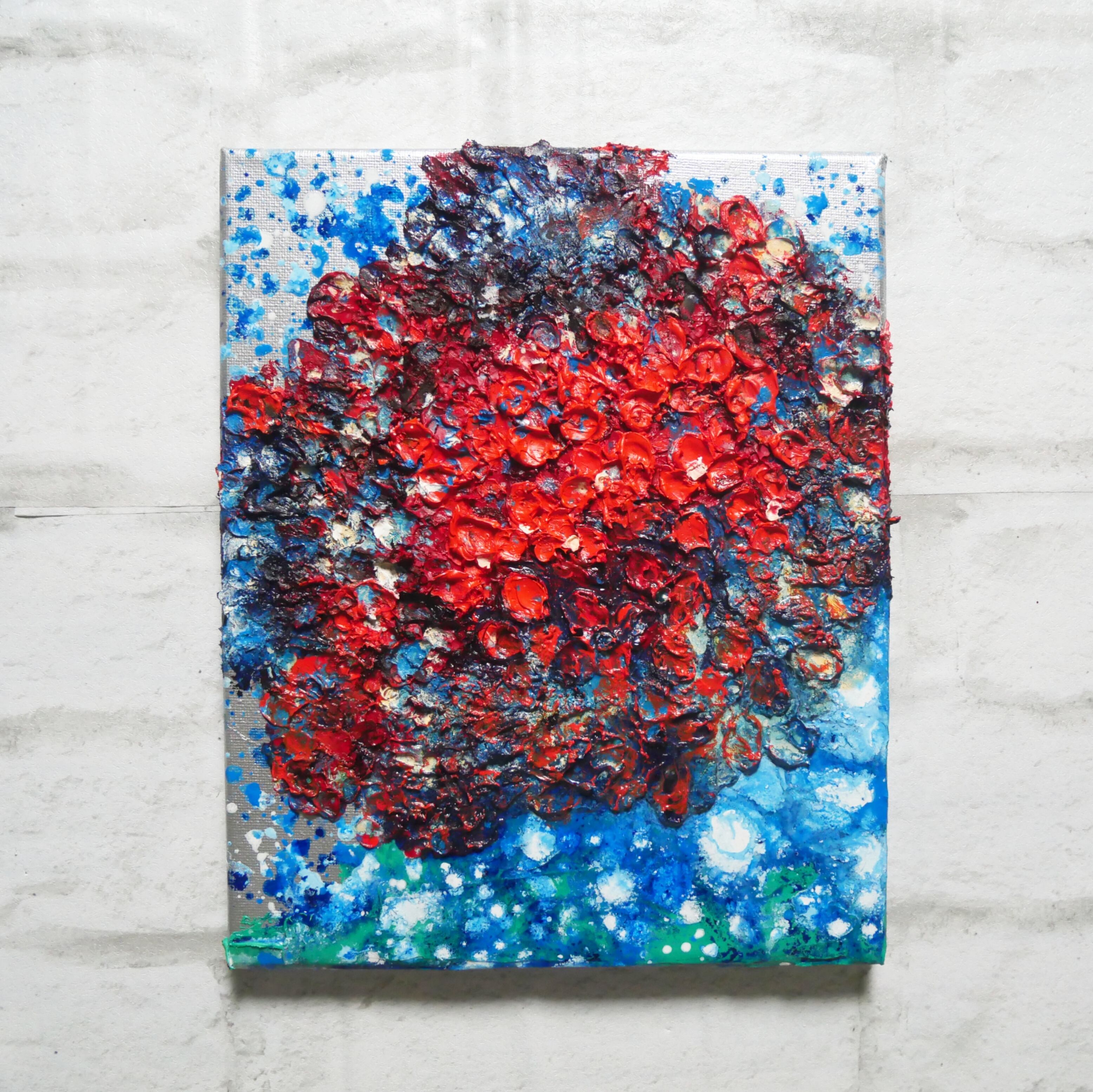 油絵 油彩 油彩画 絵画 絵 【梅雨に咲く赤い紫陽花】 | HIROSHI1990 油絵 油彩 油彩画 絵画 絵 【梅雨に咲く赤い紫陽花】 | HIROSHI1990