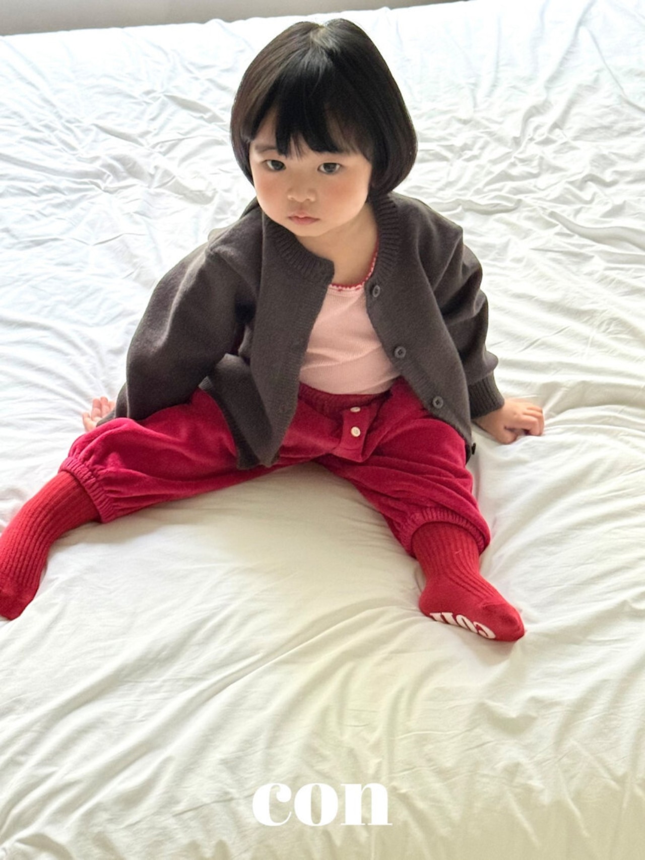 韓国子供服 / 26Autumn / CON / ピンコットTシャツ / キッズ / 秋服 *1~4*
