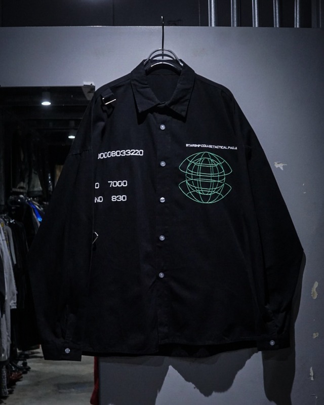 【add (C) vintage】Embroidery Design Vintage Loose L/S Shirt