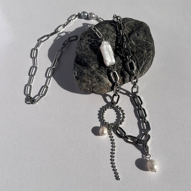 [2〜3way] バロックパール ロングネックレス ［SSN060］