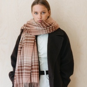 ブランケットスカーフ ブラッシュグラディエントチェック