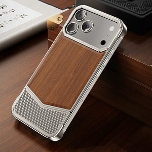 ◆iPhone 17Pro/17Pro Max◆ Wood &Aluminum Slide Phone Cover / ウッド & アルミニウム スライド スマホケース