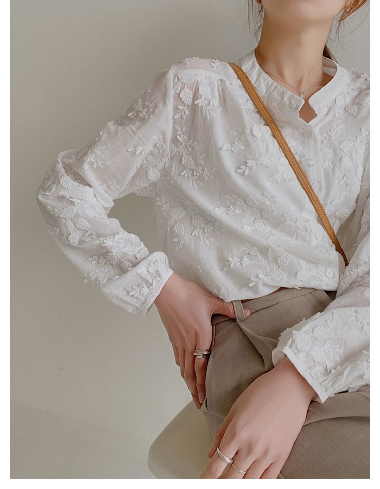 ホワイトシュレッダーレースシャツ t-00316 | Riant