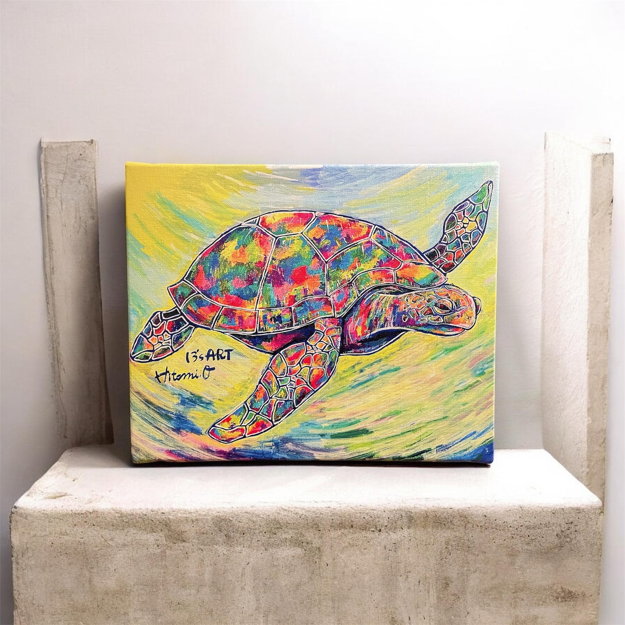 A-12/26】原画 絵画 動物画 クジラ 抽象画 キャンバス 真作 インテリア