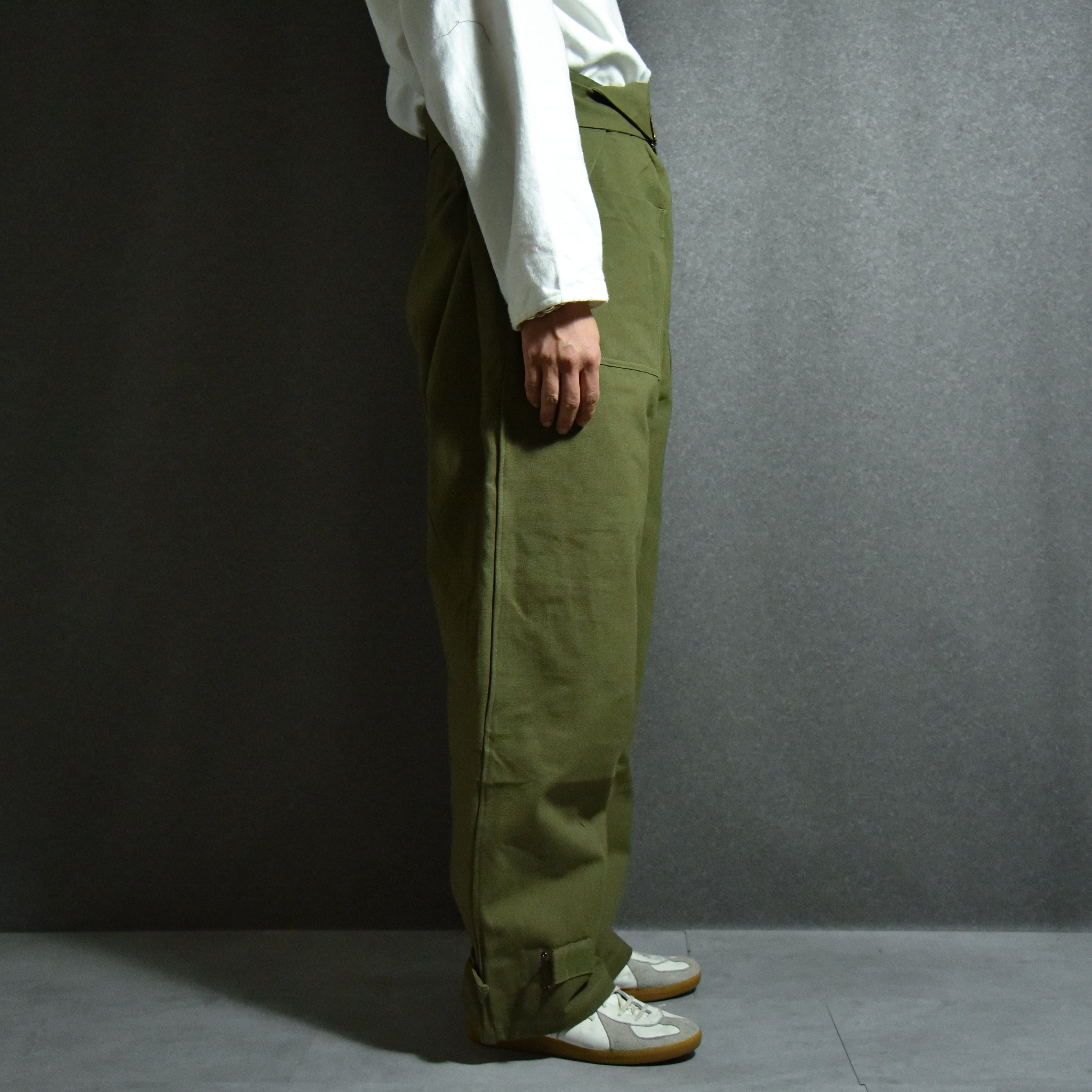 【DEAD STOCK】WWⅡ 40s French Army Motorcycle Pants M35 フランス軍 モーターサイクルパンツ 前期  オーバーパンツ